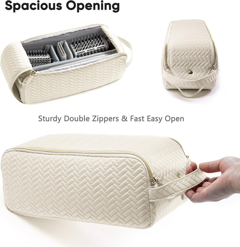 ELCUPA Large Hair Tools Travel Bag Compatible with Shark FlexStyle, Revlon & Dyson | Hair Dryer Brush Organizer, Flat Iron, Curling Iron, Makeup & Cosmetic Bag for Travel Essentials - Image 5